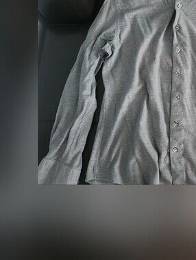 S MALL Men's Long-Sleeve Grey Button-Down Dress Shirt Small